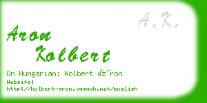 aron kolbert business card